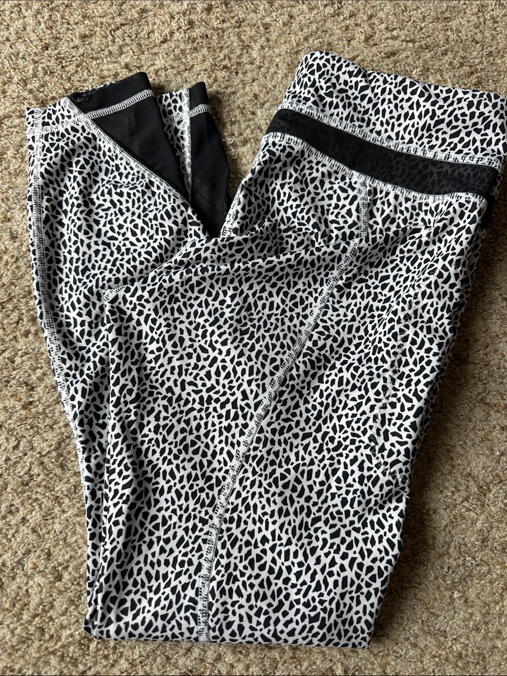 lululemon athletica Black and White Printed Leggings